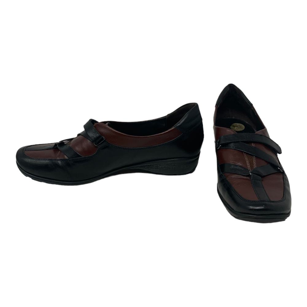 Sesto Meucci black brown leather slip on shoes size 7.5